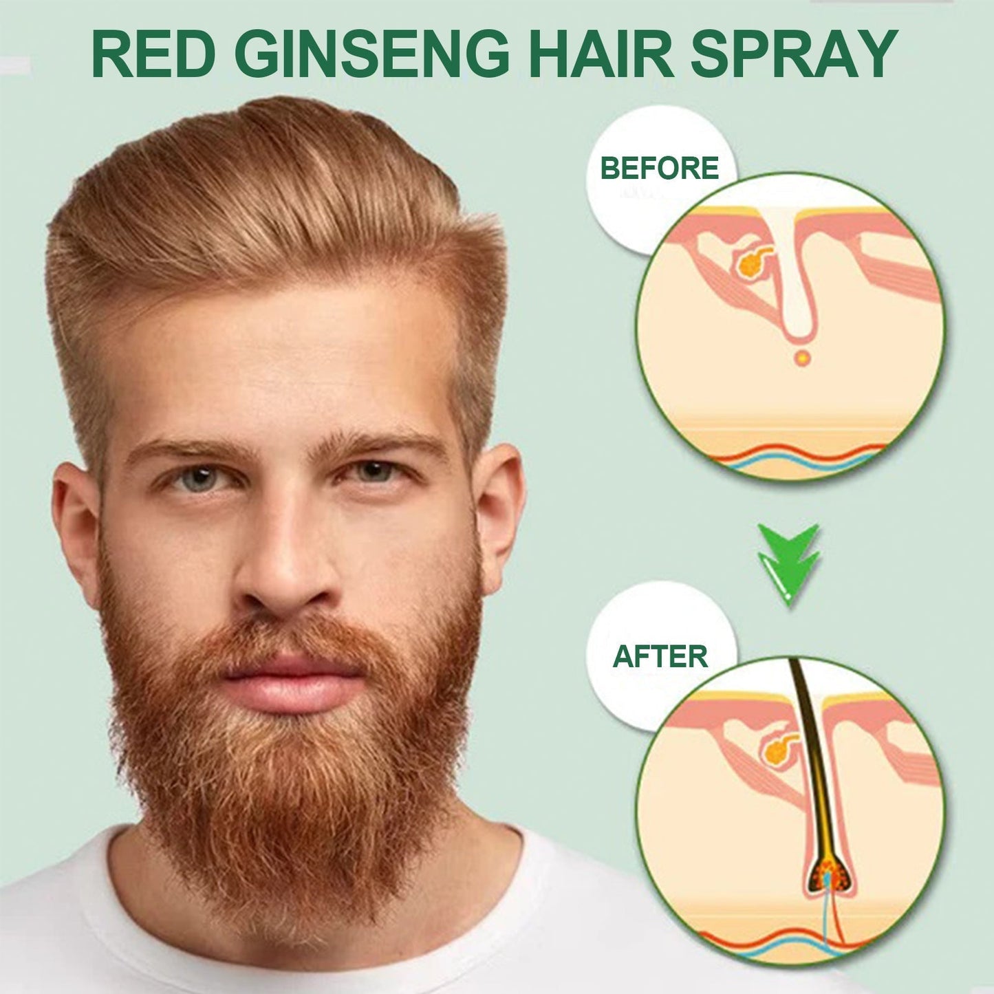 Spray pour la repousse des cheveux au ginseng rouge