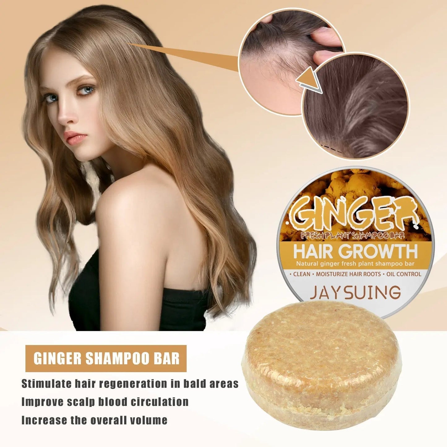 Savon shampoing au gingembre pour cheveux