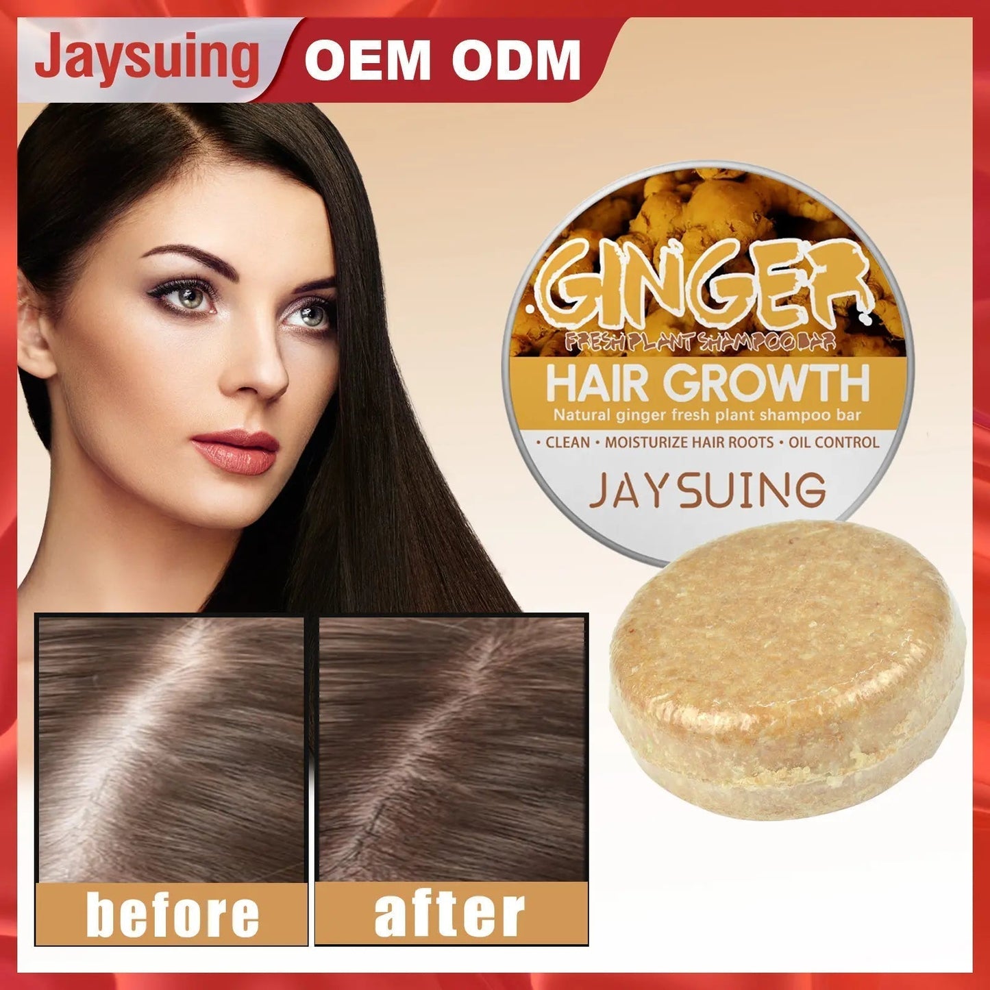 Savon shampoing au gingembre pour cheveux